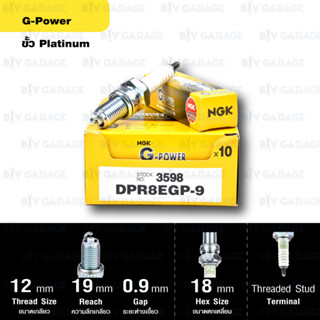 หัวเทียน NGK รุ่น G-POWER ขั้ว Platinum【 DPR8EGP-9 】ใช้สำหรับ Honda PHANTOM200