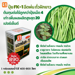 ปุ๋ย FK-1 ฉีดพ่น ถัวฝักยาว บำรุง เร่งฝัก เพิ่มน้ำหนัก  ต้นทุนต่อไร่ถูกกว่าปุ๋ยเม็ด 4 เท่า เพิ่มผลผลิตสูงสุด 20 เปอร์เซ็น