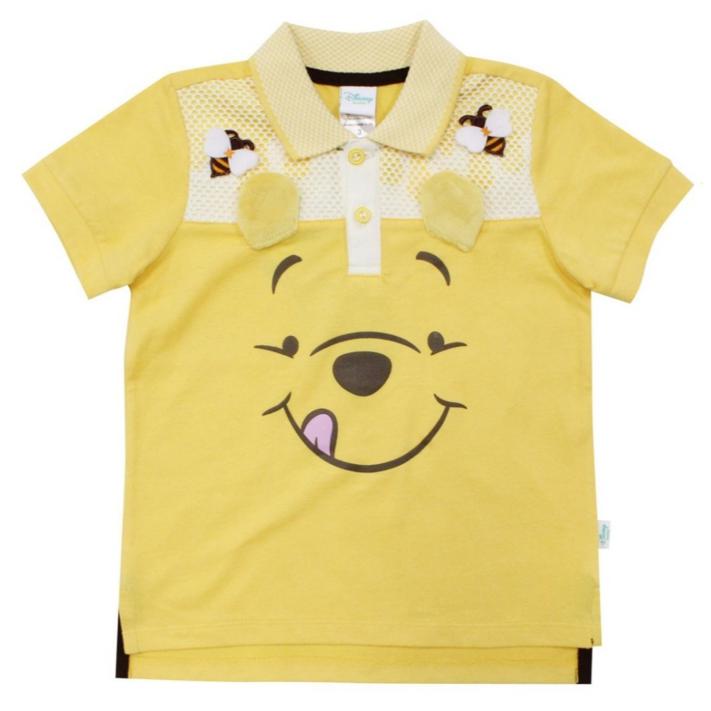 เสื้อผ้าเด็กลิขสิทธิ์แท้พร้อมส่ง เสื้อคอโปโลหน้าสั้นหลังยาว หมีพูห์ DISNEY WINNIE THE POOH DWS131-01
