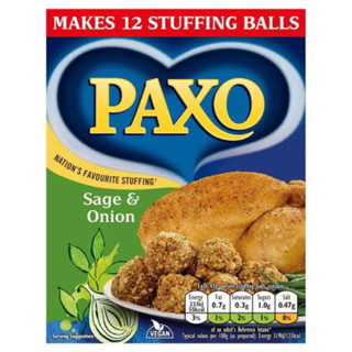 Paxo แป้งปรุงไก่งวงและเนื้อต่างๆ สำเร็จรูป รสชาติเข้มข้น มีสาเกและหัวหอม นำเข้าจากอังกฤษ 170กรัม🇬🇧