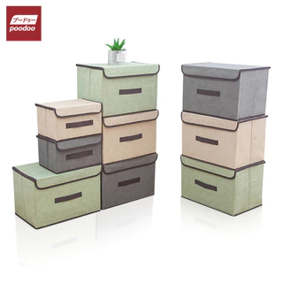 poodoo กล่องผ้าพับได้ กล่องเก็บของ อเนกประสงค์ Foldable Storage Box กล่องใส่เสื้อผ้า กล่องใส่ผ้าห่ม
