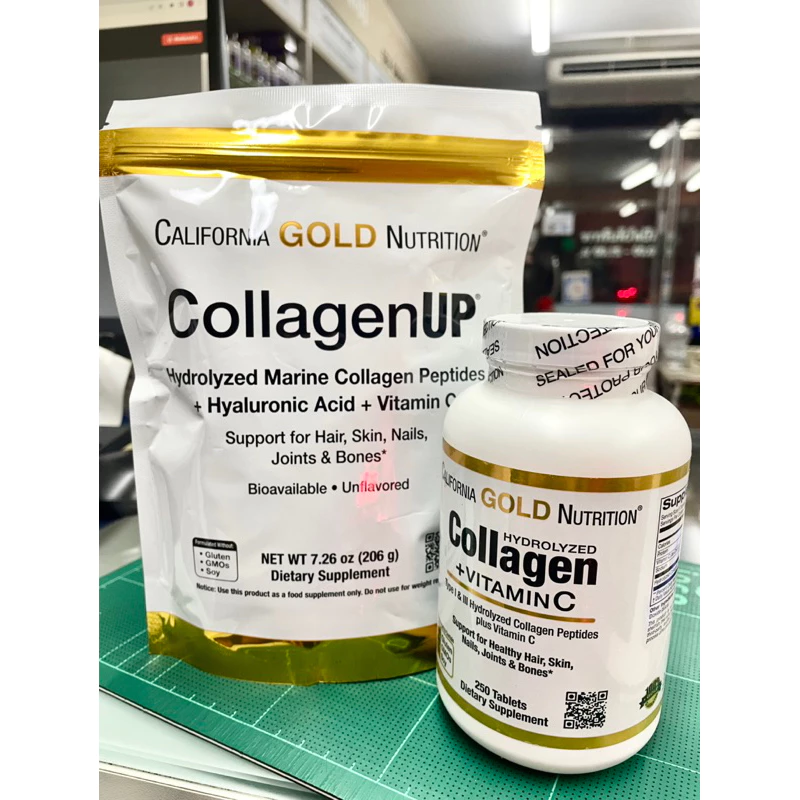 *พร้อมส่ง* คอลลาเจนจาก USA CollagenUP Type 1&3+Vit C เม็ด และผง (California Gold Nutrition)
