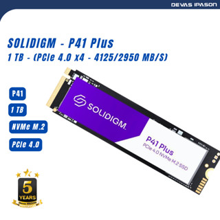 Solidigm SSD P41 Plus ขนาด 1TB (M.2 NVMe PCle 4.0 x4 -4125/2950 MB/s) รับประกัน 5 ปี โดย Devas IPASON