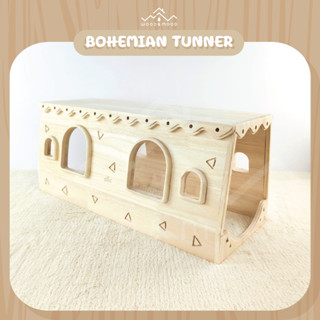 ของเล่นสัตว์เลี้ยง อุโมงค์มุด (ยาว 60cm) มุดกระต่าย Rabbit Tunnel! รุ่น โบฮีเมี่ยน [WOOD&amp;MOOD]