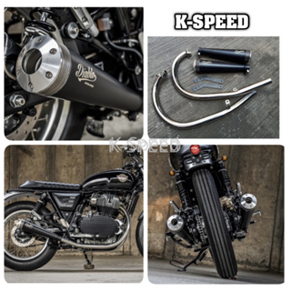 ท่อแต่ง Diabolus J13 Full system for Royal enfield GT 650 &amp; Interceptor 650 สีดำ