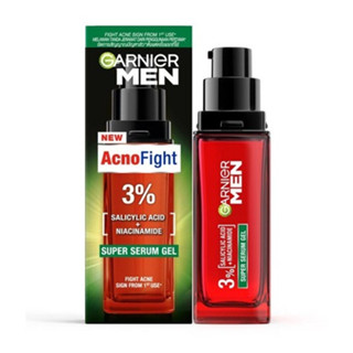 (30 มล.) GARNIER MEN ACNOFIGHT SUPER SERUM GEL การ์นิเย่ เมน เมน แอคโนไฟท์ ซูเปอร์ เซรั่ม เจล