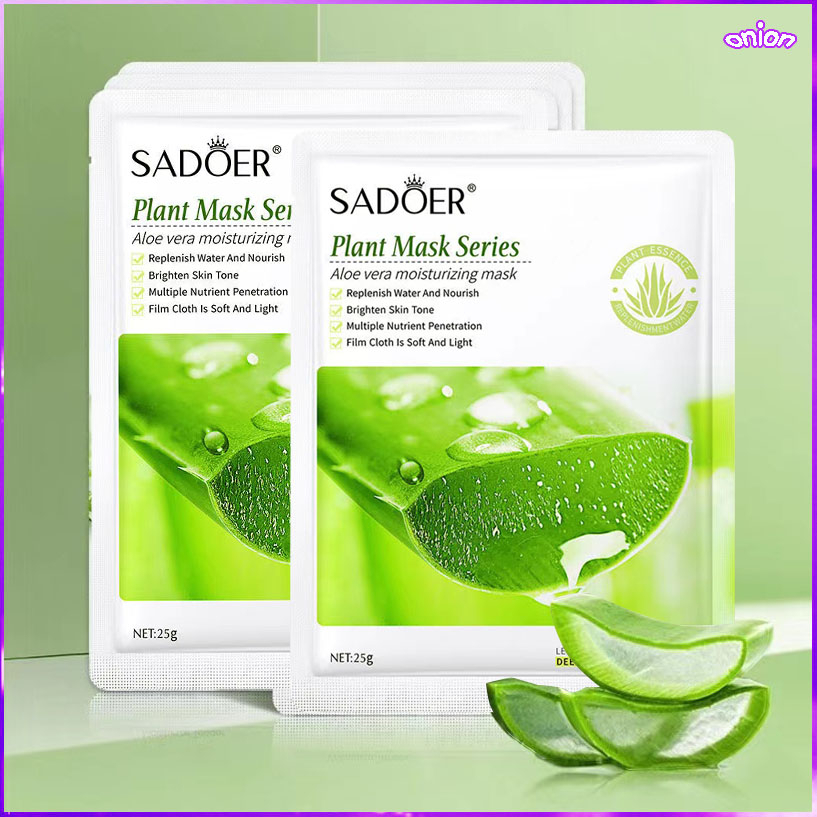 แผ่นมาส์กหน้าSADOER มาส์กหน้าว่านหางจระเข้ 3Dเพิ่มความชุ่มชื้นควบคุมความมันครีมว่านหางจระเข้บำรุงผิวหน้า