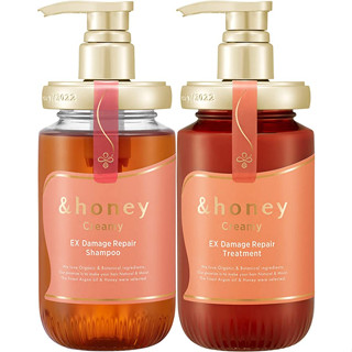 [&amp;Honey] ชุดแชมพู และทรีตเมนต์ _ ครีมมี่ Ex แชมพูซ่อมแซมความเสียหาย 1.0 (450 ม.) _ ครีม Ex ทรีตเมนต์ซ่อมแซมความเสียหาย 2.0 (450 ก.)