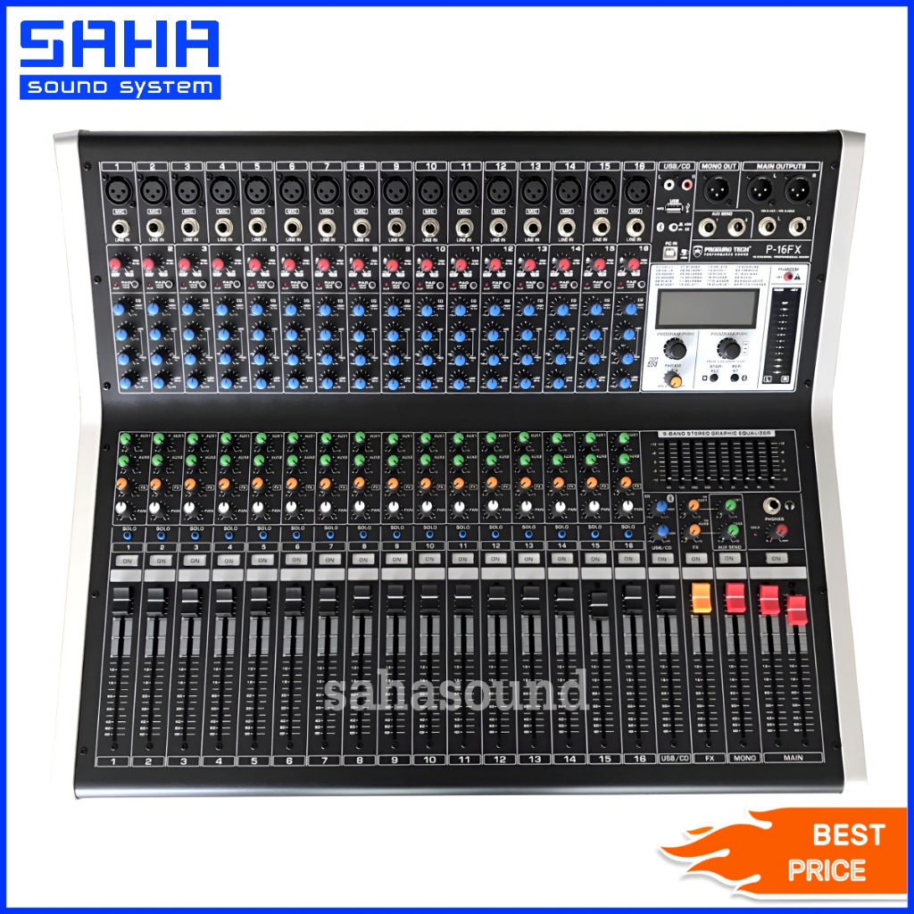 PRO EUROTECH P-16FX เครื่องปรับแต่งเสียง มิกเซอร์ ( 16 CH 4 BAND ) sahasound - สหซาวด์
