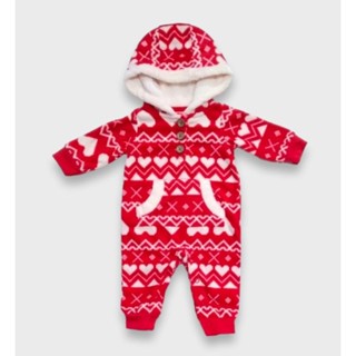 Carters แท้ชนช็อป จั๊มสูทสีแดงลายหัวใจ ขนาด แรกเกิด ถึง 18 เดือน (NB, 3m, 6m, 9m, 12m, 18m)😍มือ 1