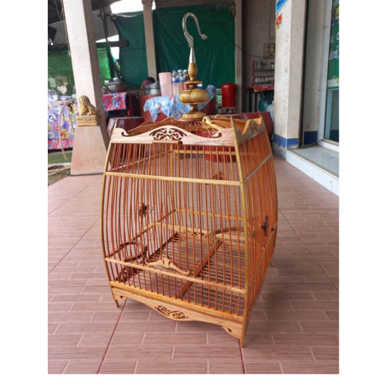 กรงอินโดไม้ทำเลง 21 บอกี้17 ซี พร้อมหัวตะขอใหญ่ทรงกลม