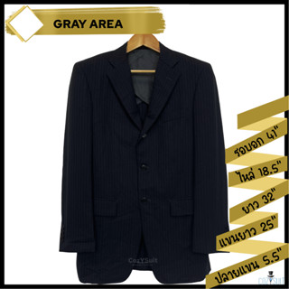 สูท Gray Area สีดำลายทาง (ผ้าวูลแท้)