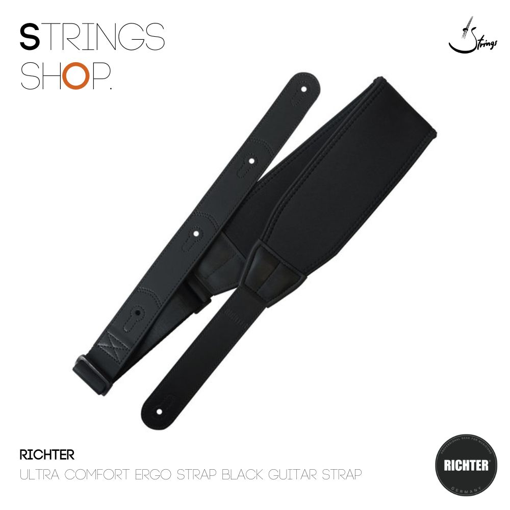 สายสะพาย Richter Ultra Comfort Ergo Strap Black Guitar Strap (1794)