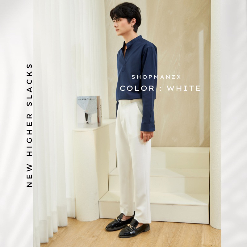 กางเกงสแล็คทรงกระบอกเล็กตรง รุ่น ZX2 ขาไม่เต่อ ทรงสวยผ้าดี ไม่ต้องรีด