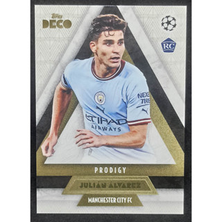 การ์ดนักเตะ ฟุตบอล 2022-23 Topps Deco Julian Alvarez Manchester City Prodigy Rookie RC Argentina