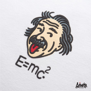 Just say Bad ® Oversize Long รุ่น iStyle / E=mc2 ( สกรีนนูน ) สีขาว เสื้อทรงA ชาย Einstein M L / OLS