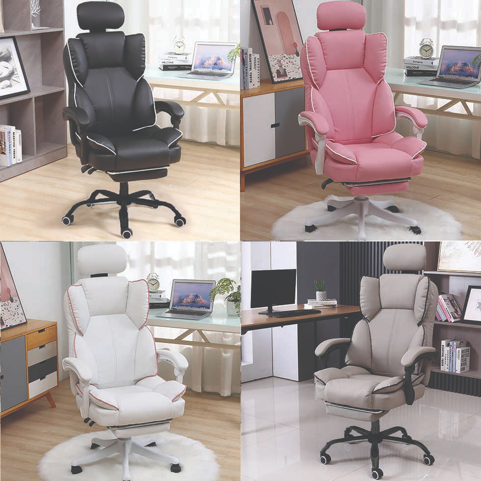 เก้าอี้ Gaming Chair เก้าอี้เกมมิ่ง Coolpow รุ่นYT-212 สำหรับเล่นเกมส์ ทำงาน ปรับเอนได้ มีที่รองขา (สีชมพู,สีขาว,สีดำ,ส