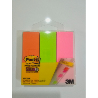 post it เพจมาร์กเกอร์ 1x3" คละสีนีออน3สี โพส-อิส 671-3AN