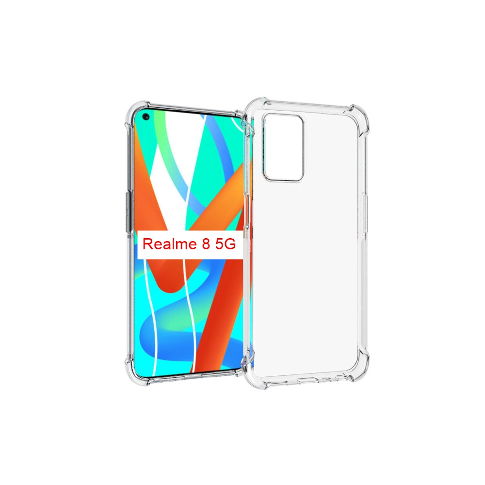เคสมือถือสำหรับ Realme 8 5G แบบ TPU ใสเสริมขอบและมุมกันกระแทก