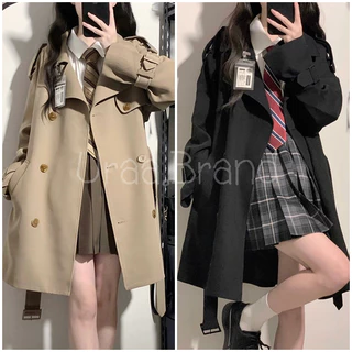 2 สี (พร้อมส่ง) เสื้อโค้ท เทรนช์โค้ท โค้ท รุ่น โค้ทสั้น พร้อมเข็มขัด Trench Coat Sherlilin เสื้อโค้ทผู้หญิง เสื้อคลุม