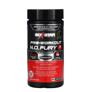 (ใหม่พร้อมส่ง) Six Star, Elite Series, Pre-Workout N.O. FURY, 60 Caplets