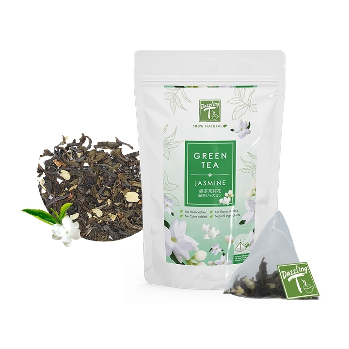 ชาเขียวกลิ่นมะลิ Green Tea with Jasmine Flavor (Dazzling T) ช่วยลดความเครียด ขนาด 12 x 2.0 g. Tea Ba