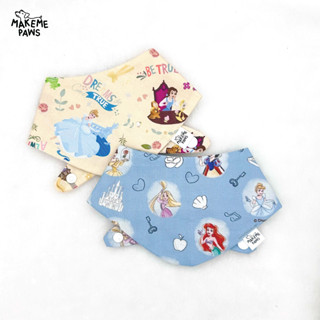 Disney Princess Bandana ผ้าพันคอสุนัข ผ้าพันคอสัตว์เลี้ยง ผ้าพันคอแมว