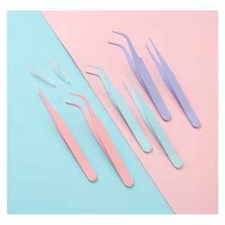 💥พร้อมส่ง💥stainless steel tweezers DIY sticker คีมคีบสแตนเลส แข็งแรง แหนบคีบ ที่คีบ แบบปากตรง หนา 1.5mm