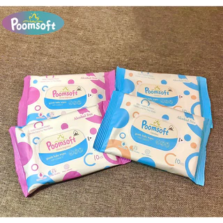 Poomsoft Baby Wipes 20bagX10pcs ปราศจากแอลกอฮอล์ ทิชชู่เปียกพกพา ทิชชุเปียก