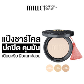 Mille แป้งชาร์โคล Mille Charcoal Matte Cover Pact SPF25 PA++  ปกปิดเรียบเนียน 11g.