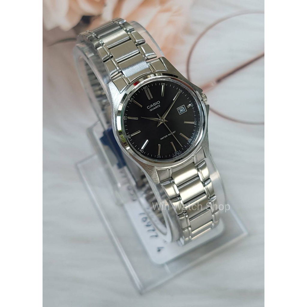 Casio นาฬิกาข้อมือผู้หญิง รุ่น LTP-1183A-1A สายสแตนเลสสีเงิน หน้าปัด สีดำ - ของแท้ 100% ประกันศูนย์ CMG 1 ปีเต็ม