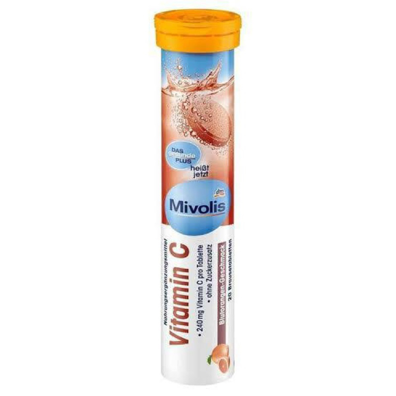 #พร้อมส่ง บินเอง Mivolis Vit c เม็ดฟู่ละลายน้ำ 240mg 20 Tabs
