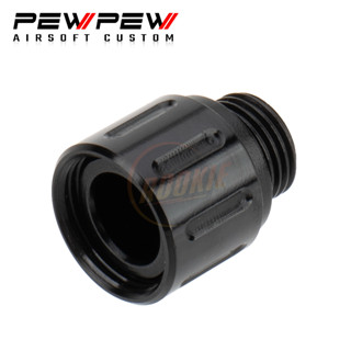 PEW PEW หัวคอมพ์แต่ง V2 Type2 มีให้เลือก 4 สี (ดำ / เงิน / แดง / ทอง) สำหรับ TM / WE เกลียว 11mm CW เป็น 14mm CCW