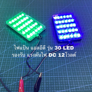 ไฟแป้นแอลอีดีรุ่น30LED แผ่นดำกันน้ำ รองรับแรงดันไฟDC12โวลต์ มีให้เลือกซื้อ 2สีครับ