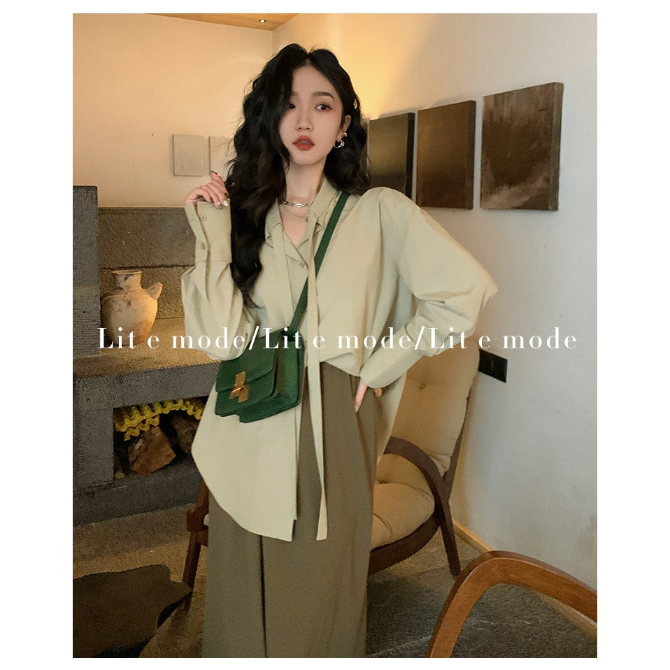 ล้างสต็อก🔥 PBB2907 เสื้อเชิ้ตแฟชั่นวินเทจคอปกแขนยาวผู้หญิง เสื้อลำลองกระดุมหน้าสไตล์ฝรั่งเศสทํางาน