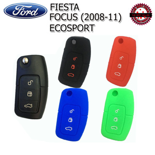 ปลอกกุญแจรีโมทรถยนต์ฟอร์ด Ford Fiesta/Focus/Ecosportเคสซิลิโคนหุ้มรีโมทกันรอย ซองใส่รีโมทกันกระแทกยางหนานุ่มมือ