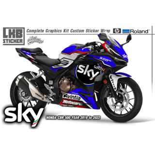 สติ๊กเกอร์แต่งลายรถ HONDA CBR 500 ปี 2019-2022 ลาย Sky Racing