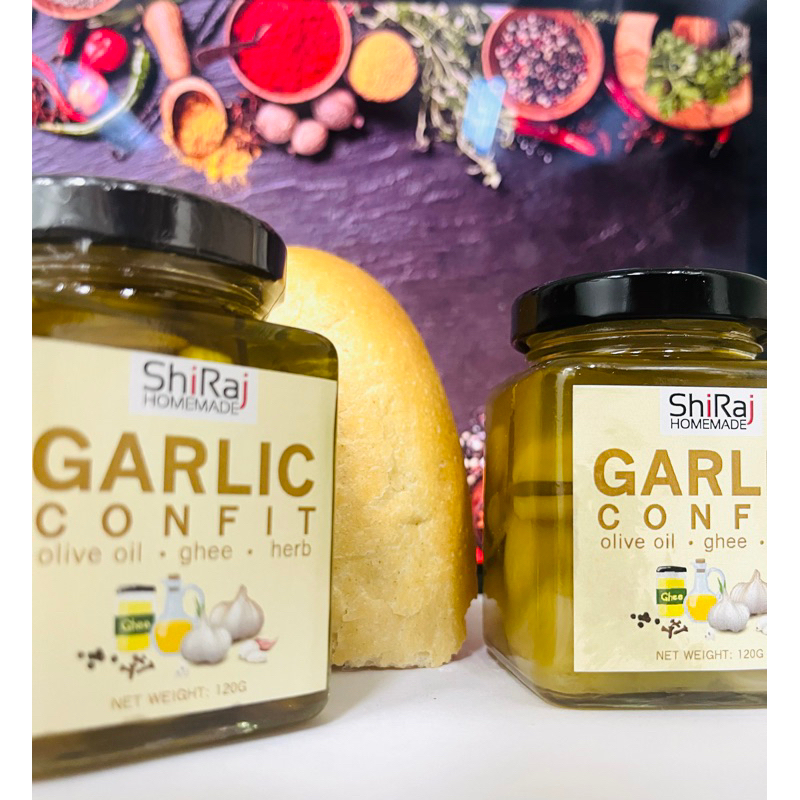 Garlic Confit with Ghee &amp; Olive oil (slow-cooker)ทาขนมปัง