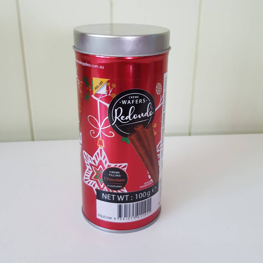 ของสะสม กล่องสังกะสี กล่องโลหะ Tin Box ของแท้ (กล่องเปล่า) Redondo Chocolate Creme Wafers - ของมือสอ