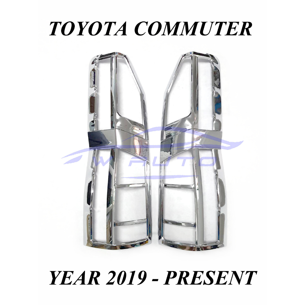 ครอบไฟท้าย รถตู้ โตโยต้า คอมมูเตอร์ ไฮเอซ 2020-2025 ชุบโครเมี่ยม TOYOTA COMMUTER HIACE ครอบไฟท้ายรถ 