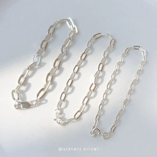 Sister J. oval bracelet สร้อยข้อมือเงินแท้ /silver925 แถมฟรี !! ตะขอตัว S