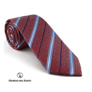 Giorgio Del Sarto Necktie 7.5 cm Red Fabric Texture เนคไทสีแดงมีเท็กเจอร์