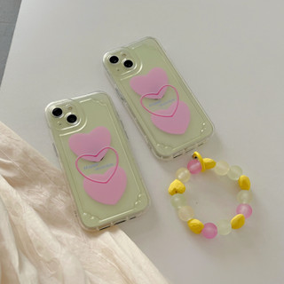 ✨ส่งเชือกเส้นเล็ก✨เคสไอโฟน 14 Pro Max 13 12 11 เคส for iPhone 14พลัส รัก รูปหัวใจ พกง่ายๆ การป้องกันการตก Case