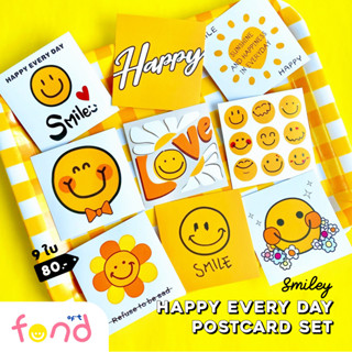 📮โปสการ์ด happy every day หน้ายิ้ม 9 ใบ🙂smiley happy every day postcard set