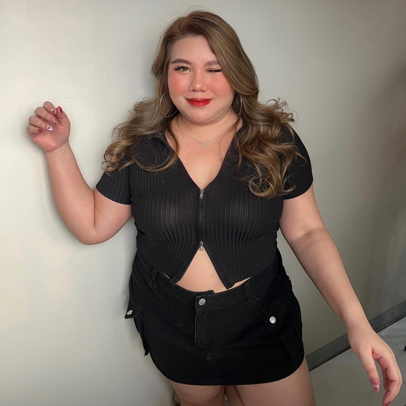 📮 พร้อมส่ง 💘 เสื้อไหมพรมสาวอวบรุ่นซิป (อก 36-48) - รูปที่ 6