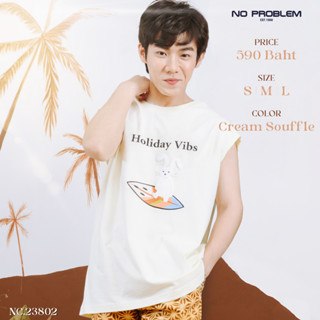 No Problem เสื้อคอกลมแขนกุดโอเวอร์ไซส์ รุ่น NC.23802 - HOLIDAY VIBS PRINT SURF OVERSIZE EXCLUSIVE