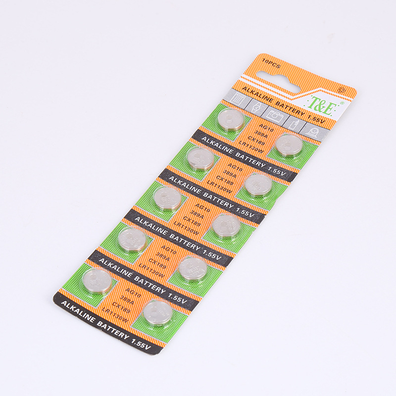 ถ่านกระดุม AG10/LR54/389A/LR1130W/CX189 ถ่านใส่เทียน/นาฬิกา/เครื่องคิดเลข  แบตเตอรี่ 10ก้อน/แพ็ค