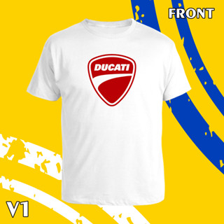 เสื้อยืด คอกลม แขนสั้น LOGO DUCATI สกรีน Flex pu  ขอบสวย คมชัด ผ้า cotton 100%