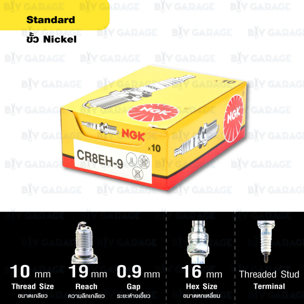NGK หัวเทียนขั้ว NICKEL CR8EH-9  ใช้สำหรับรถยนต์มอเตอร์ไซค์ Honda CB400 SF - รูปที่ 3