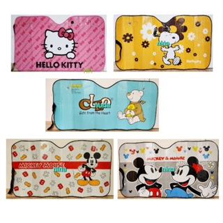 บังแดดด้านหน้าในรถยนต์ ลายการ์ตูน #hellokittyบ #คิตตี้  #มิกกี้เม้า แบบฟรอยส์ ตัวหนา